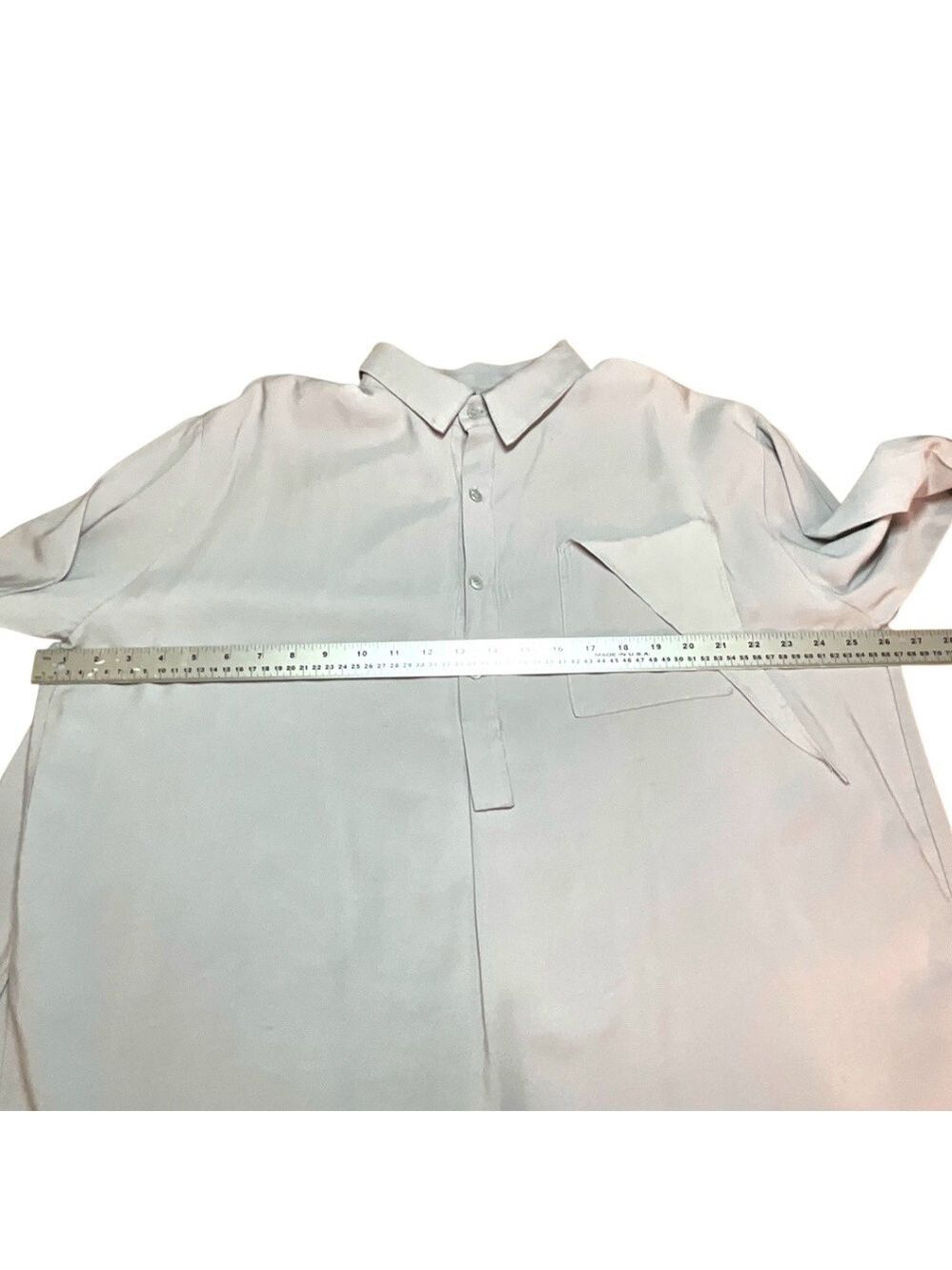 MIA INSPIRATION Cotton Blend Open Back Long Sleeve 1/2 Button Collared Shirt L - Picture 7 of 11